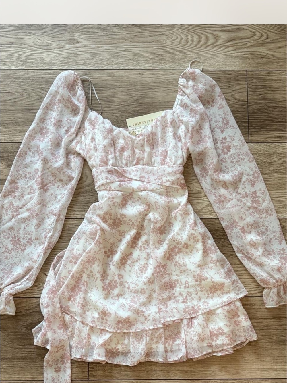 Floral Pink Ruffle Tiered Mini Dress